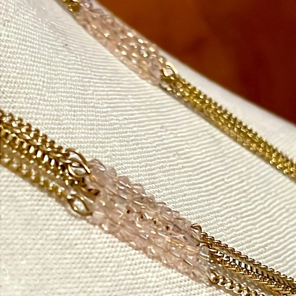 Vintage Pink Crystal & Multi Chain Necklace. - Picture 7 of 7